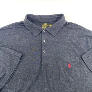 Polo Ralph Lauren Performance Charcoal Gray Short Sleeve Polo Shirt Pocket 3XB
